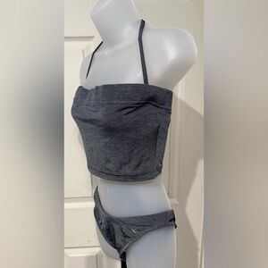 XOXO Silvery Gray Halter Bikini Set